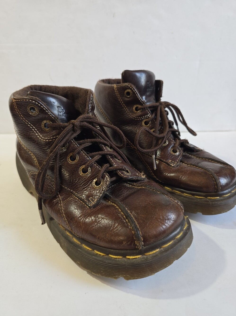 Vintage Dr Marten Daisy Ankle Boots Brown Womens Size 10